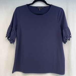 Banana Republic Short Sleeve Dress Shirt Navy Women’s Size Small